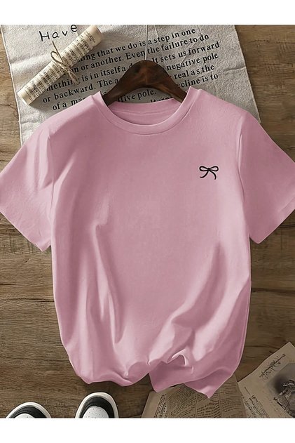 Unisex Men'S/Women's Bow Custom Printed Oversize Cotton T-Shirt