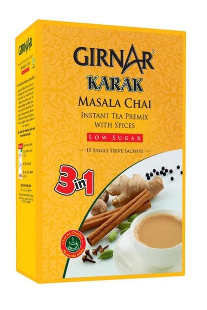 Instant Karak Tea 2in1 Masala Chai Premix Low Sugar (10 Sachets) 80g | Authentic Indian Spice