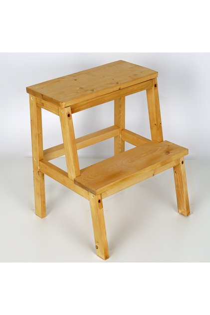 Scara cu trepte din lemn, culoare lemn natur, 50 cm