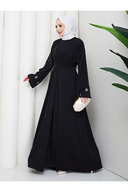 Women's Embroidered Detailled Double Birthday Dress with Sleeves, Two Pieces