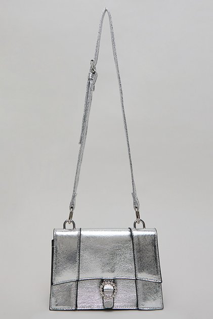 Girl's Silver–colored Metallic Crossbody Bag
