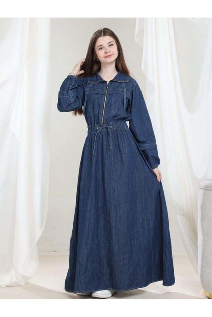 Denora Young Girls' Denim Dress - Islamic Clothing