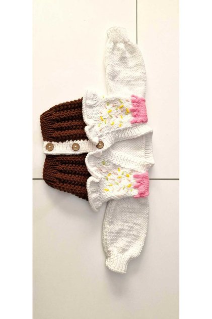 Hand-Knitted Baby Cardigan, Please Pay Attention to the Measurements.