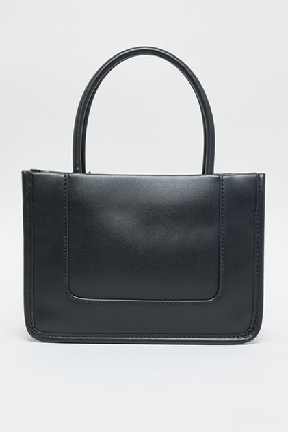 Women's Black Solid Tote Bag