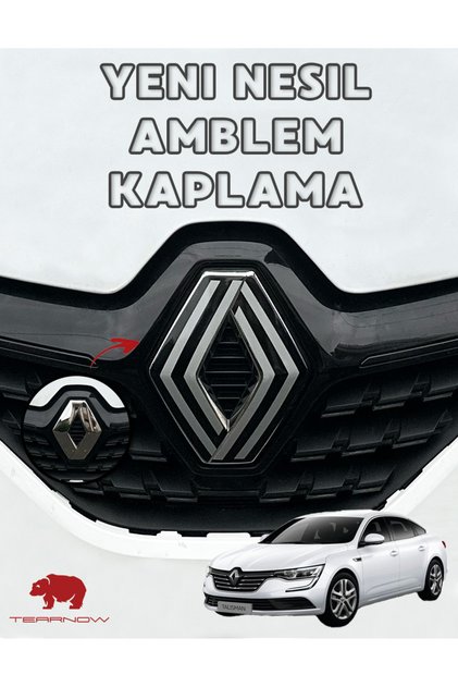 Talisman (2015-2024) New Generation Emblem Covering Sticker - Piano Black, Black & Gray