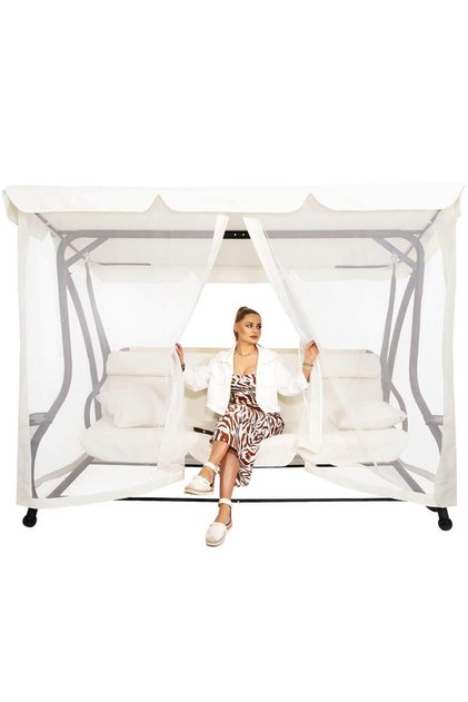 Pat balansoar Tenerife pentru 4 persoane, cu plasă de insecte, capacitate de încărcare 320 kg