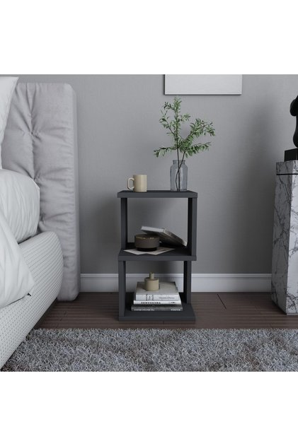 Κομοδίνο Carter Anthracite 29,6x29,6x49,4 cm