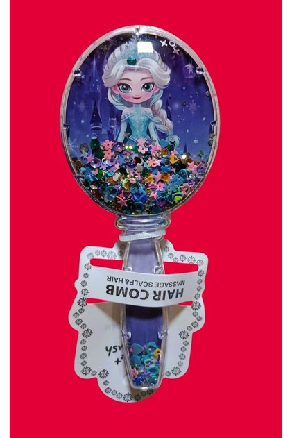ELSA BEADED HAIR OPENER BRUSH (SURPRISE ELSA PICTURES)