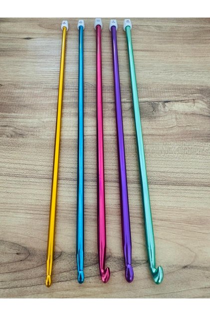 35 Cm Çelik Titanyum Gagalı Şiş Seti 5 Adet Büyük Numaralar 6/7/8/9/10