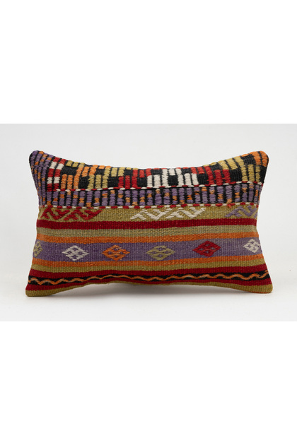 Vintage Throw Pillow Cover Made from Handmade Rug, Wool, 30X50 cm