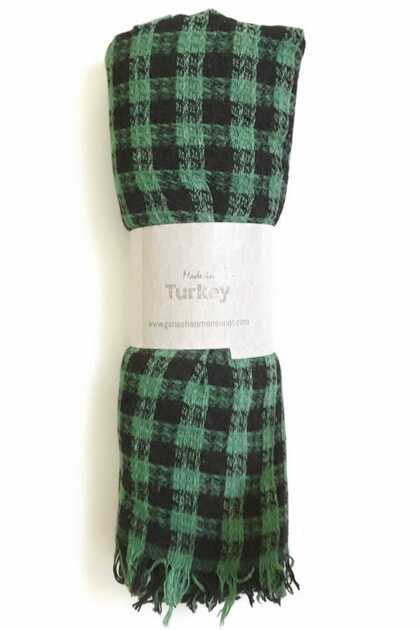Multipurpose Coverlet 130 X 170 cm Green Checked Tv Blanket & Sofa Cover Garden Shawl