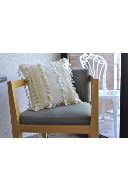 Special Design Raw Thick Lacy Single Linen Throw Pillow Cushion Cover 43*43