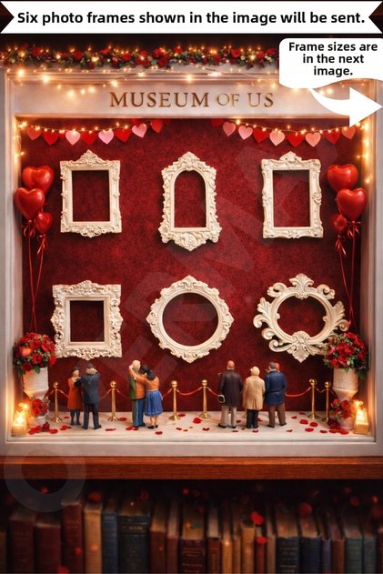 Set de 6 mini rame albe – Cadou de Ziua Îndrăgostiților de la Conceptul Mini-Muzeele Museum Of Us