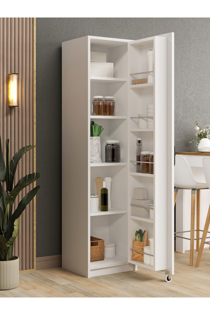 KuzeyLife Novens Çok Amaçlı Erzak-Kiler Dolabı Tek Kapaklı Beyaz