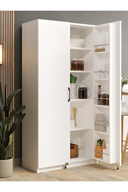 KuzeyLife Novensa Çok Amaçlı Erzak-Kiler Dolabı İki Kapaklı Beyaz