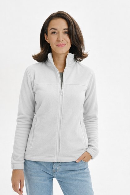 Jachetă din fleece pentru femei alb- 504