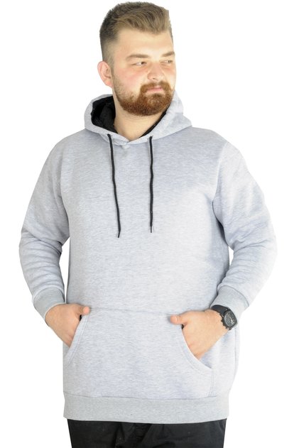Mode XL Large Size Men's Sweatshirt Hooded Pocket Basic 20562 Grimelanj