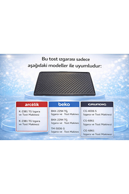 Arçelik Tost Makinesi Isıtıcı Plaka K Bkk Cg Tm Serisi 9197062722