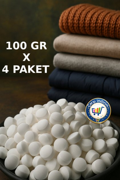 Tablet Naftalin 100 gr X 4 Paket(LAVABOLARDA KULLANILMAZ) Etkili Top Naftalin