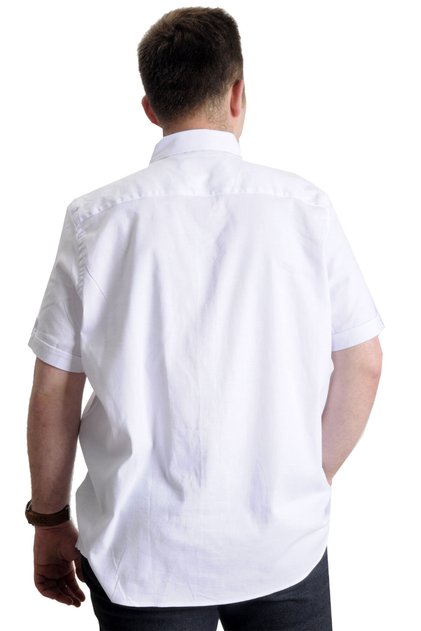 Mode XL Men's Large Size Gabardine Shirt Hustle 23306 White