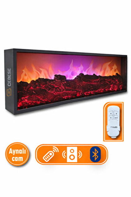 ROZIA Dekoratif Elektrikli Yapay Şömine - 120x31.5x16 Cm - Farklı