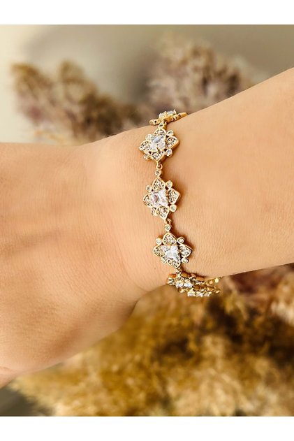 Xuping Stone Clover Bracelet 19Cm-Rose Color Acr7091