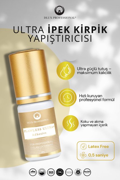 Flawless Ultra+ İpek Kirpik Yapıştırıcısı 0.5 Sn kurma Hızı Göz Yakmayan 5ml