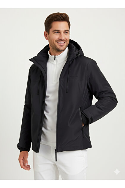 Jack & Jones Padded Shell Jacket Su Soğuk Geçirmez Siyah Erkek
