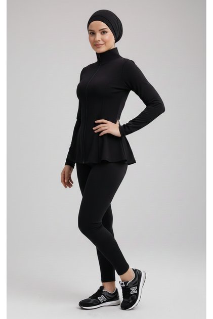 Women's Modest Peplum Sports Fitness Jacket