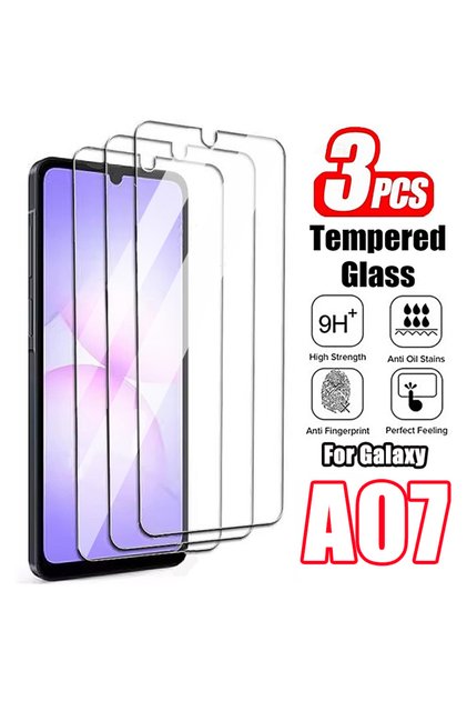 Tempered Glass 3Pcs For Galaxy A07 3Pcs Tempered Glass For A07 HD Clear Premium Protective Screen