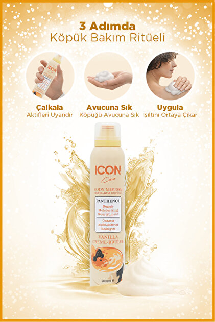 ICON Care CİLT BAKIM KÖPÜĞÜ 2'Lİ SET VANILLA CREME BRULEE