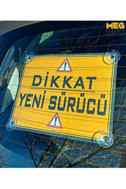 Genel Markalar Sarı Zemin Üzerine Siyah Renk Acemi Sürücü Yazılı