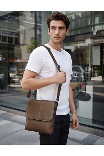 Genuine Leather Unisex Shoulder Strap Bag
