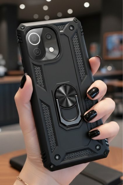 Xiaomi Mi 11 Lite Case Magnetic Tpu Tank Cover with Ring Stand