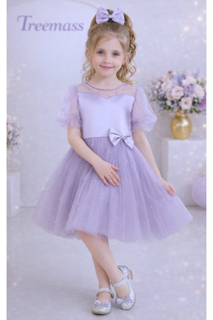 511 Evening Dress Girl's Dress Tulle Satin Pearls Wedding and Birthday