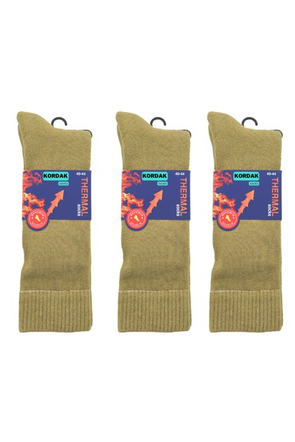 3 Pack Khaki Military Thermal Socks