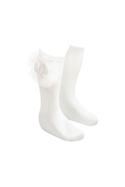 Tulle Bow Accessory Knee-Length Children's Socks