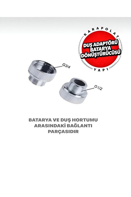 Spiral Duş Adaptörü Batarya Dönüştürücü Duş Hortum Bağlantısı 3/4 X1/2 ** 2 Adet