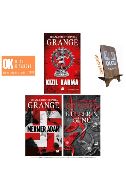 Jean Christophe Grange 3 Kitap Polisiye Seti / Kızıl Karma + Mermer Adam + Küllerin Günü + Cetvel