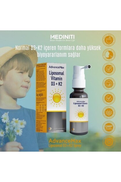 MEDİNİTİ Advancemax Lıpozomal D3+K2 Sprey AdvanceMax - Fiyatı