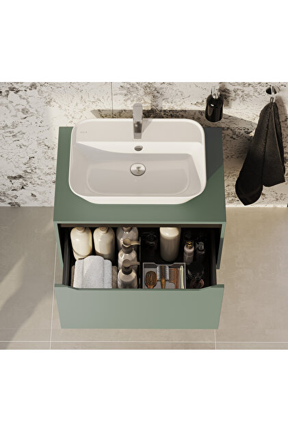 叶 VitrA Geo 7426B003-0001 Dikdörtgen Çanak Lavabo, 60 cm, Beyaz