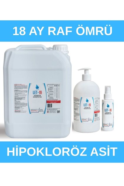 Hipokloröz Antiviral Dezenfektan 5 litre 1 Litre 100 ml Let-19