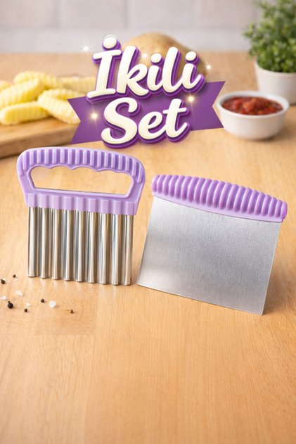 Set of 2 Steel Dough Cutter Shaper and Shaped Fruit and Vegetable Slicer
