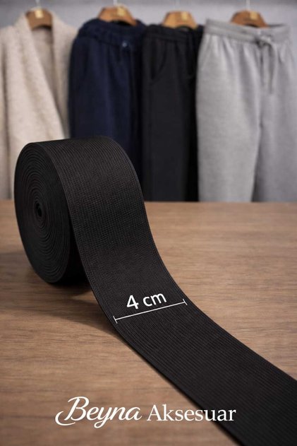4 cm Black Waist, Slots and Don Tire 1 Pack 10 Meters