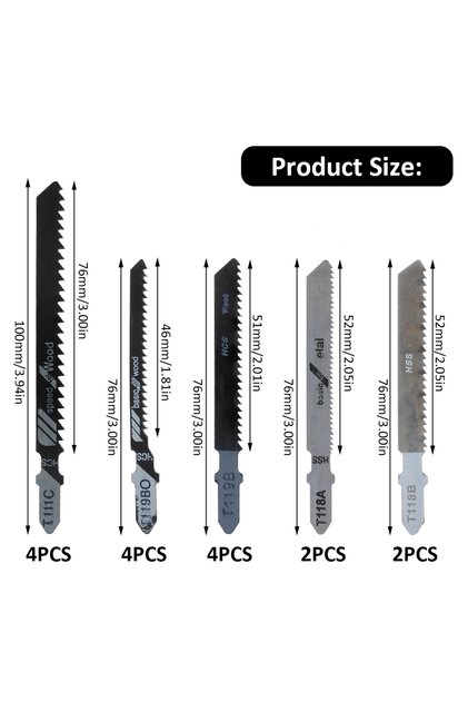 16pcs set Jig Saw Blade Set High Carbon Steel Jigsaw Blade T-shank Fast Cutting Jigsaw Blade Wood,