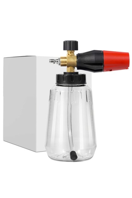 A Heavy Duty Adjustable Foam Cannon 1L Wide Mouth Bottle Thick Foam Spray 1/4" Quick Connect High .