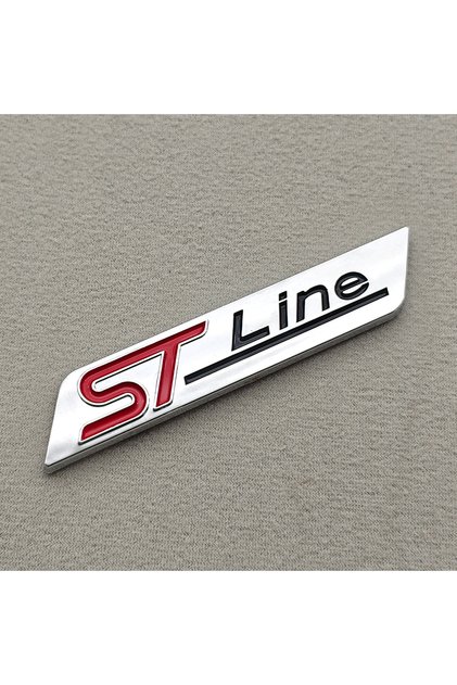 شعار سيارة ثلاثي الأبعاد من مادة ABS مطلية بالكروم، قطعة واحدة، شعار ST Line، ملصق للرفرف وصندوق السيارة لسيارة فورد فوكس فييستا P