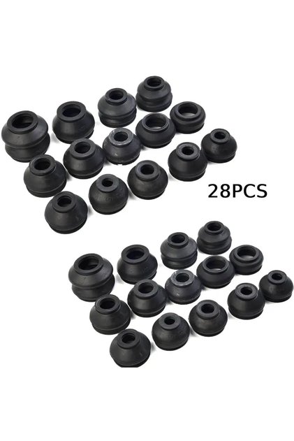 28pcs Ball Boot Suspension Steering Dust Cover Track Tie Rod Linkage Kit Tie Rod End And Ball D...