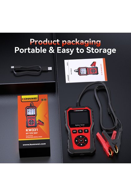 KW331 2025 KONNWEi Car Battery Tester Fault Code Clearance Battery Information Monitoring Startup Te