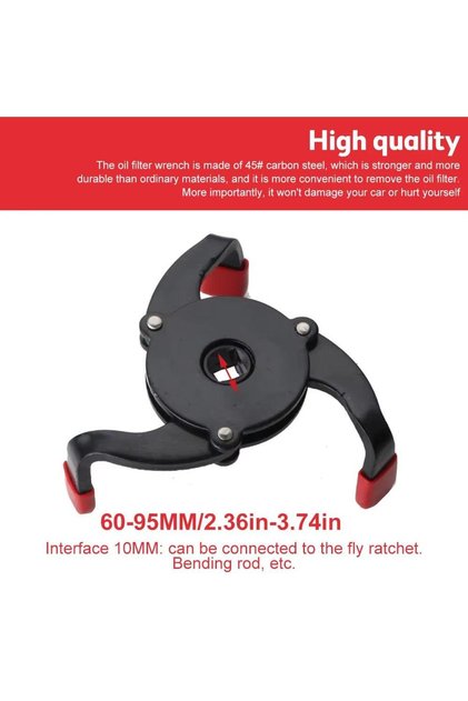 black Universal 3 Jaw High Quality Oil Filter Remover Tool Cars Oil Filter Removal Tool Interface Sp